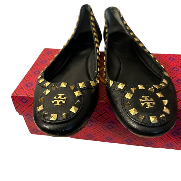 Tory Burch black studded flats size 9 1/2 - Picture 5 of 6